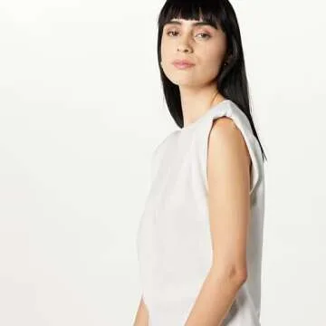 The Drop Women's Crew Neck Sleevless tee with Shoulder Pads by @ieshathegr8