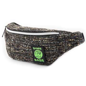 Dime Bags Hemp Waist Pack - Small Hipster Fanny Pack with Adjustable Strap (Concrete)