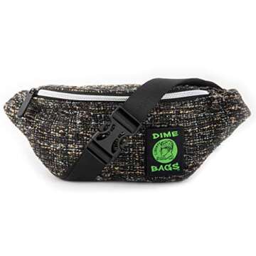 Dime Bags Hemp Waist Pack - Small Hipster Fanny Pack with Adjustable Strap (Concrete)