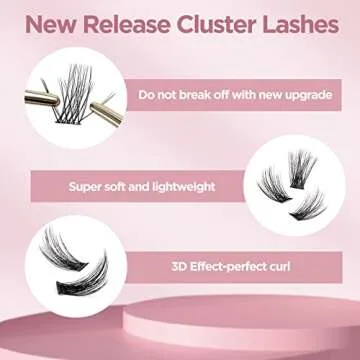 QUEWEL Lash Clusters 72 Pcs for Effortless DIY Beauty