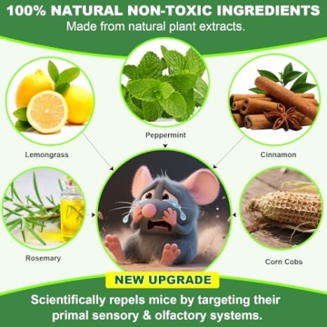 BOZFLY Mouse Rodent Repellent, 32 Pack Peppermint Oil Mice Repellent for Mice, Rats, Spiders, Squirr...