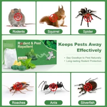BOZFLY 32 Pack Natural Mouse Repellent - Family Safe