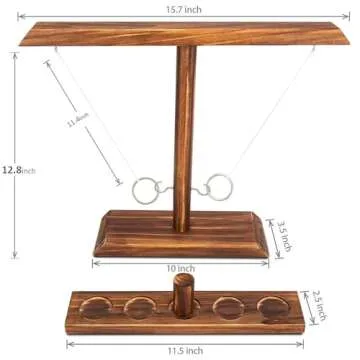 Ring Toss Game for Adults: Table Games - Camping Games for Adults - Yard Games Outdoor Games for Adults and Family - Hook and Ring Games for Camping & Party, 15.7" X 13" Large Size