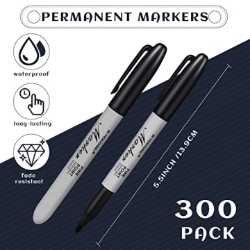 300 Pack Permanent Markers Fine Point for Every Need