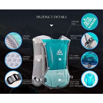 Win.Deeper 5L Lightweight Running Backpack Outdoor Sports Trail Racing Marathon Hiking Fitness Bag H...