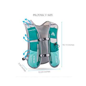 Win.Deeper 5L Lightweight Running Backpack Outdoor Sports Trail Racing Marathon Hiking Fitness Bag Hydration Vest Pack (Rose Red +500ML Water Bottle)