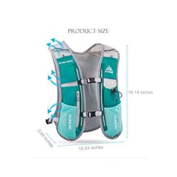 Win.Deeper 5L Lightweight Running Backpack Outdoor Sports Trail Racing Marathon Hiking Fitness Bag Hydration Vest Pack (Rose Red +500ML Water Bottle)