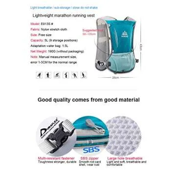 Win.Deeper 5L Lightweight Running Backpack Outdoor Sports Trail Racing Marathon Hiking Fitness Bag Hydration Vest Pack (Rose Red +500ML Water Bottle)