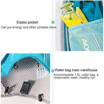 Win.Deeper 5L Lightweight Running Backpack Outdoor Sports Trail Racing Marathon Hiking Fitness Bag Hydration Vest Pack (Rose Red +500ML Water Bottle)