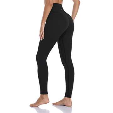 HeyNuts Workout Pro Full Length Yoga Leggings for Tall Women, Tummy Control Compression Athletic Yoga Pants 28'' Black L(12)