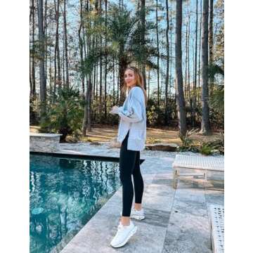 HeyNuts Workout Pro Full Length Yoga Leggings for Tall Women, Tummy Control Compression Athletic Yoga Pants 28'' Black L(12)