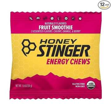 Honey Stinger Organic Fruit Smoothie Energy Chew | Gluten Free & Caffeine Free | for Exercise, Runni...