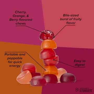 Honey Stinger Organic Fruit Smoothie Energy Chew | Gluten Free & Caffeine Free | for Exercise, Running and Performance | Sports Nutrition for Home & Gym, Pre and Mid Workout | 12 Pack, 21.6 Ounce