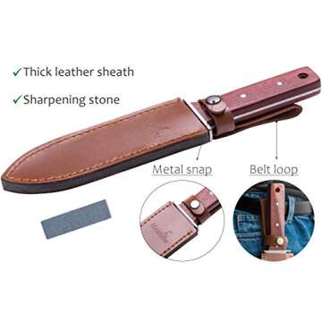 HOKURU Hori Hori Knife - Versatile Gardening Tool with Sheath