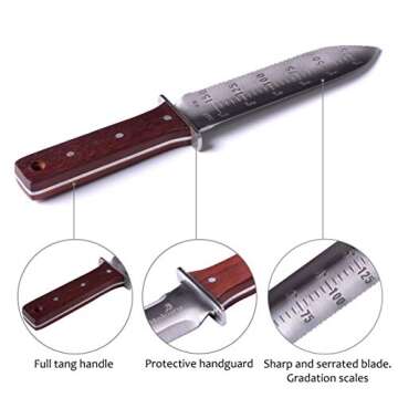 HOKURU Hori Hori Knife - Versatile Gardening Tool with Sheath