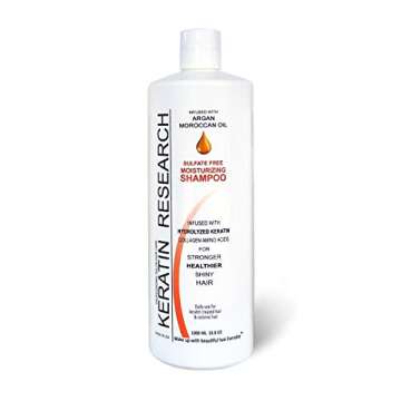 KERATIN RESEARCH Natural Argan Oil Infused Sulfate Free Shampoo Value Size for Keratin Treatments, M...