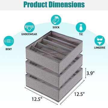 Cawek Bra Storage Drawers Organizer for Clothing Underwear Drawer Organizer Dividers Foldable Storag...