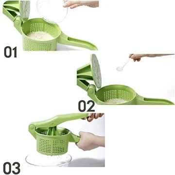 Romote Spinner Vegetable Creative Pressing Vegetable Stuffing Squeezer Fruit Squeezing Tool Hand-Pressure Dehydration Tool for Kitchen Dining (Green)