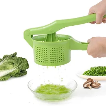 Romote Spinner Vegetable Creative Pressing Vegetable Stuffing Squeezer Fruit Squeezing Tool Hand-Pressure Dehydration Tool for Kitchen Dining (Green)