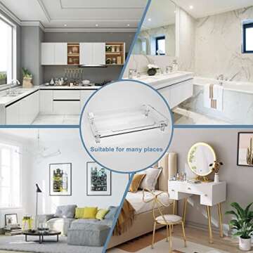 YIEZI Multi-Functional Plastic Shelf, 3-Tier, Anti-Slip, Easy Assembly, 30cm x 30cm x 10cm, Ideal fo...