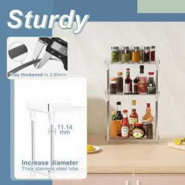 YIEZI Multi-Functional Plastic Shelf, 3-Tier, Anti-Slip, Easy Assembly, 30cm x 30cm x 10cm, Ideal for Organizing Cosmetics, Perfumes, Soaps, Lotions, and More