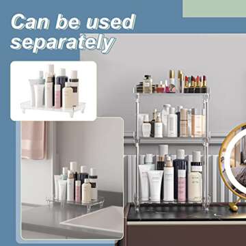 YIEZI Multi-Functional Plastic Shelf, 3-Tier, Anti-Slip, Easy Assembly, 30cm x 30cm x 10cm, Ideal for Organizing Cosmetics, Perfumes, Soaps, Lotions, and More