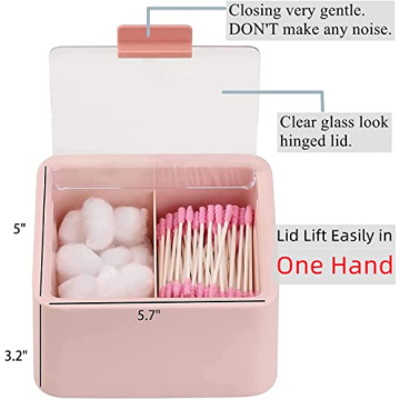 Chic Pink Qtip Holder - Versatile Bathroom Organizer