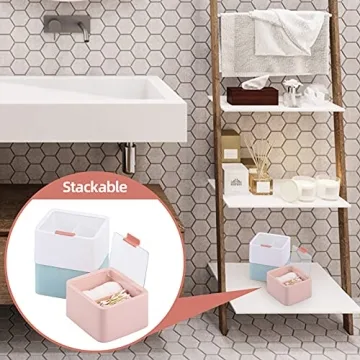 Chic Pink Qtip Holder - Versatile Bathroom Organizer