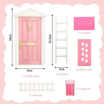 Tooth Fairy Door Kit Mini Wooden Tooth Fairy Door with Accessories Fairy Tale Education Learning Toy...
