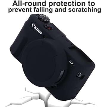 Pocoukate Camera Body Case for Canon G7X /G7X Mark II Silicone Case Cover with Optical 9H Hardness 0...