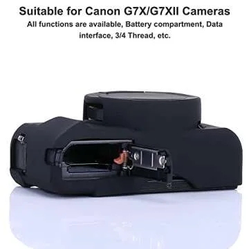 Pocoukate Camera Body Case for Canon G7X /G7X Mark II Silicone Case Cover with Optical 9H Hardness 0.3mm Ultra-Thin DSLR Camera Screen Protector