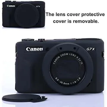 Pocoukate Camera Body Case for Canon G7X /G7X Mark II Silicone Case Cover with Optical 9H Hardness 0.3mm Ultra-Thin DSLR Camera Screen Protector