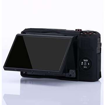 Pocoukate Camera Body Case for Canon G7X /G7X Mark II Silicone Case Cover with Optical 9H Hardness 0.3mm Ultra-Thin DSLR Camera Screen Protector