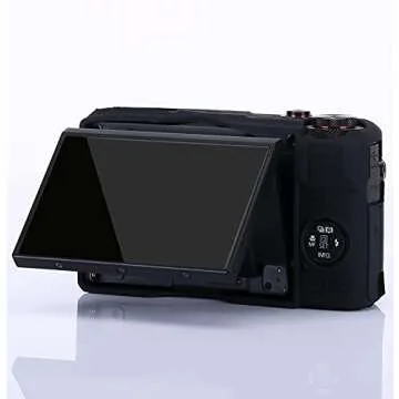 Pocoukate Camera Body Case for Canon G7X /G7X Mark II Silicone Case Cover with Optical 9H Hardness 0.3mm Ultra-Thin DSLR Camera Screen Protector