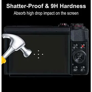 Pocoukate Camera Body Case for Canon G7X /G7X Mark II Silicone Case Cover with Optical 9H Hardness 0.3mm Ultra-Thin DSLR Camera Screen Protector