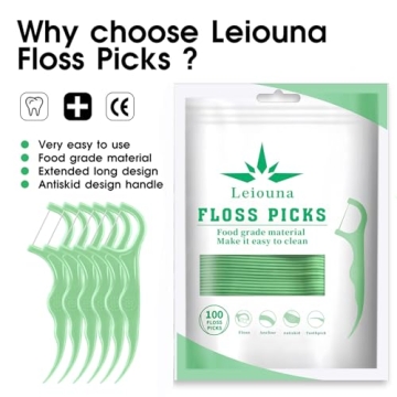 Leiouna Dental Floss Picks 300 Count for Easy Teeth Cleaning