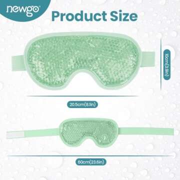 NEWGO Eye Ice Pack Cold Eye Mask Cooling Eye Mask for Puffy Eyes, Tired Eyes, Eye Cold Compress Ice Eye Mask for Eyes After Surgery, Migraines, Stress, Itchy Eyes, Skin Care, Eye Spa - Green