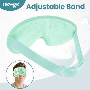 NEWGO Eye Ice Pack Cold Eye Mask Cooling Eye Mask for Puffy Eyes, Tired Eyes, Eye Cold Compress Ice Eye Mask for Eyes After Surgery, Migraines, Stress, Itchy Eyes, Skin Care, Eye Spa - Green