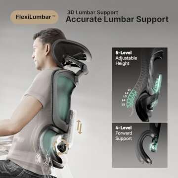 Ergonomic Office Chair with Adjustable Lumbar Support and Foot Rest