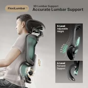 Ergonomic Office Chair with Adjustable Lumbar Support and Foot Rest