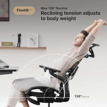 Ergonomic Office Chair with Adjustable Lumbar Support and Foot Rest