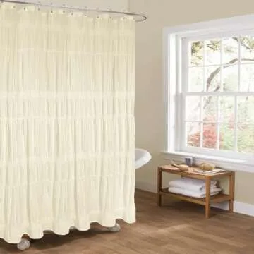 Stylish Seasonwood Beige Shower Curtain for Elegant Bathrooms