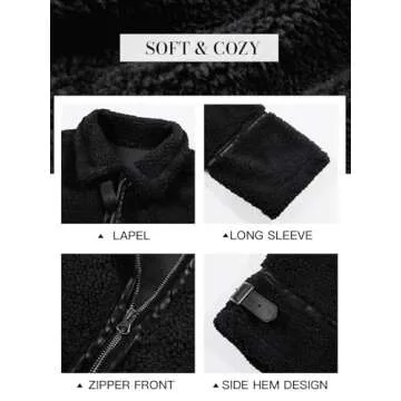 Tankaneo Womens Faux Fur Jacket Trendy Sherpa Coat