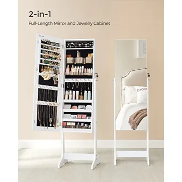 SONGMICS Freestanding Jewelry Cabinet with Mirror