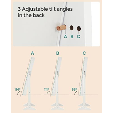 SONGMICS Freestanding Jewelry Cabinet with Mirror