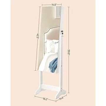 SONGMICS Freestanding Jewelry Cabinet with Mirror