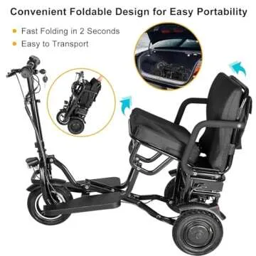 WIILAYOK 3-Wheel Foldable Mobility Scooter for Adults and Seniors, 300 lbs Capacity, Long-Range Lith...