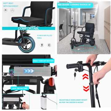 Foldable WIILAYOK Mobility Scooter for Adults and Seniors