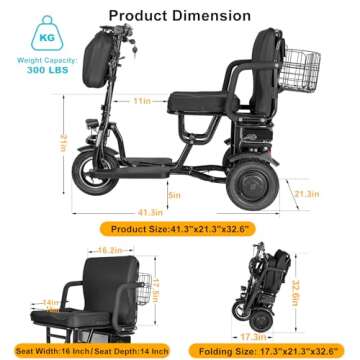 Foldable WIILAYOK Mobility Scooter for Adults and Seniors