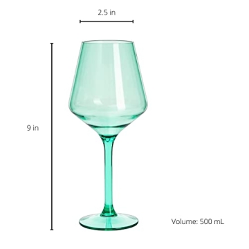 Elegant 6 Set Colored Plastic Wine Glasses for All Events